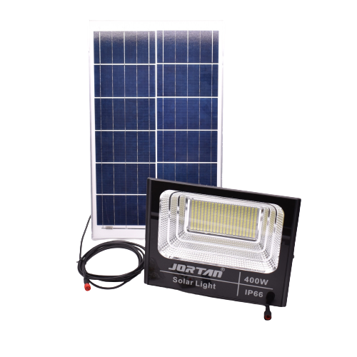 Proiector solar, led, putere 400w, lumina alba, cablu lung, negru